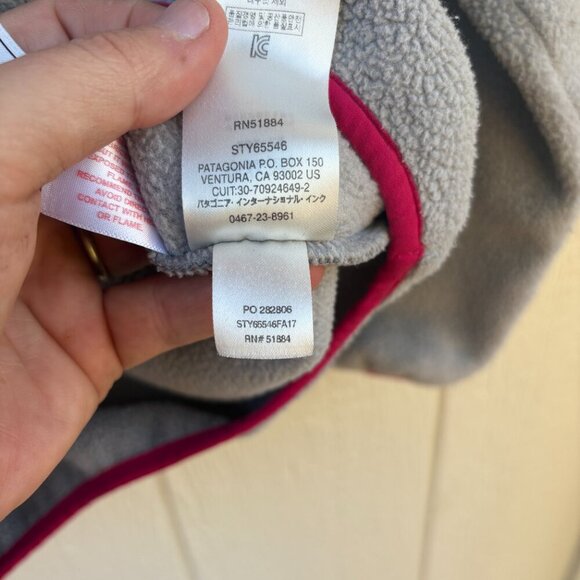 Patagonia Lightweight Synchilla SnapT Pullover Girls Medium Drifter Grey Outdoor - Picture 6 of 9